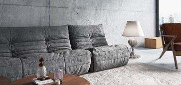 Серый диван в интерьере-6, Диван Француз